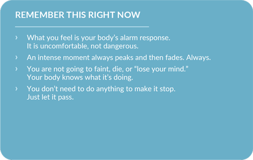 Card 1 back — Remember this right now